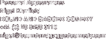 Personal Appearances Nigel Klarfield BOUND AND GAGGED